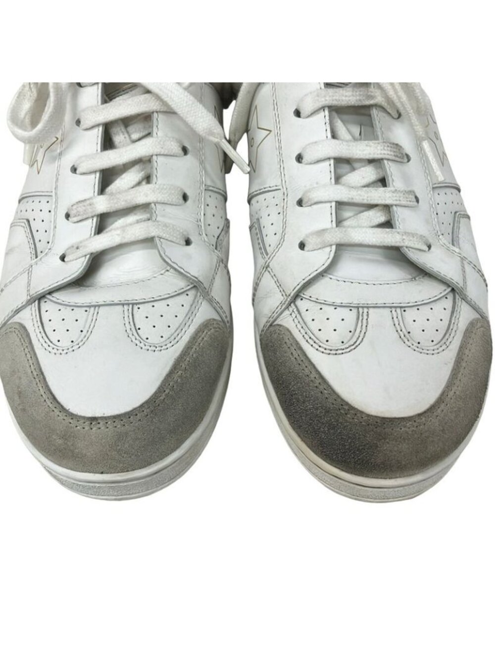 Dior Sneakers 37 White Light Gray Leather Lambskin - Picture 9 of 10